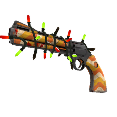 Strange Festivized Professional Killstreak Cream Corned Revolver (Battle Scarred)