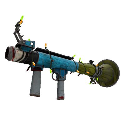 Strange Festivized Killstreak Macaw Masked Rocket Launcher (Battle Scarred)
