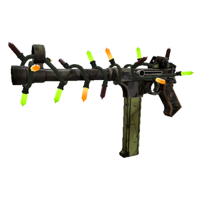 Unusual Festivized Specialized Killstreak Woodsy Widowmaker SMG (Battle Scarred)