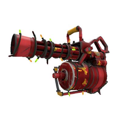 Strange Festivized Gift Wrapped Minigun (Well-Worn)
