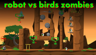 Robot vs Birds Zombies