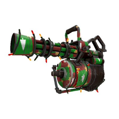 Strange Festivized Gifting Mann's Wrapping Paper Minigun (Battle Scarred)