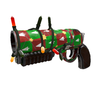 Strange Festivized Gifting Mann's Wrapping Paper Scorch Shot (Well-Worn)