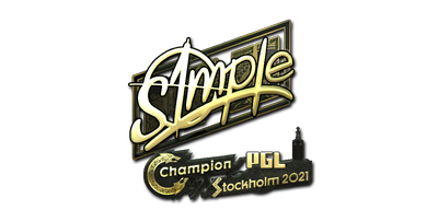Наклейка | s1mple (золотая) | Стокгольм 2021