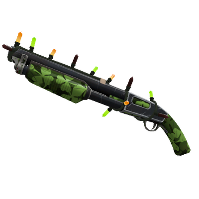 Strange Festivized Specialized Killstreak Clover Camo'd Shotgun (Field-Tested)